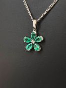 Beautiful Natural Emerald Pendant With Diamonds & Platinum 950