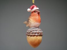 Hanging Christmas Robin Ornament