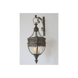 Set of 2 Moroccan Style Wall Mounted Lanterns With Bracket