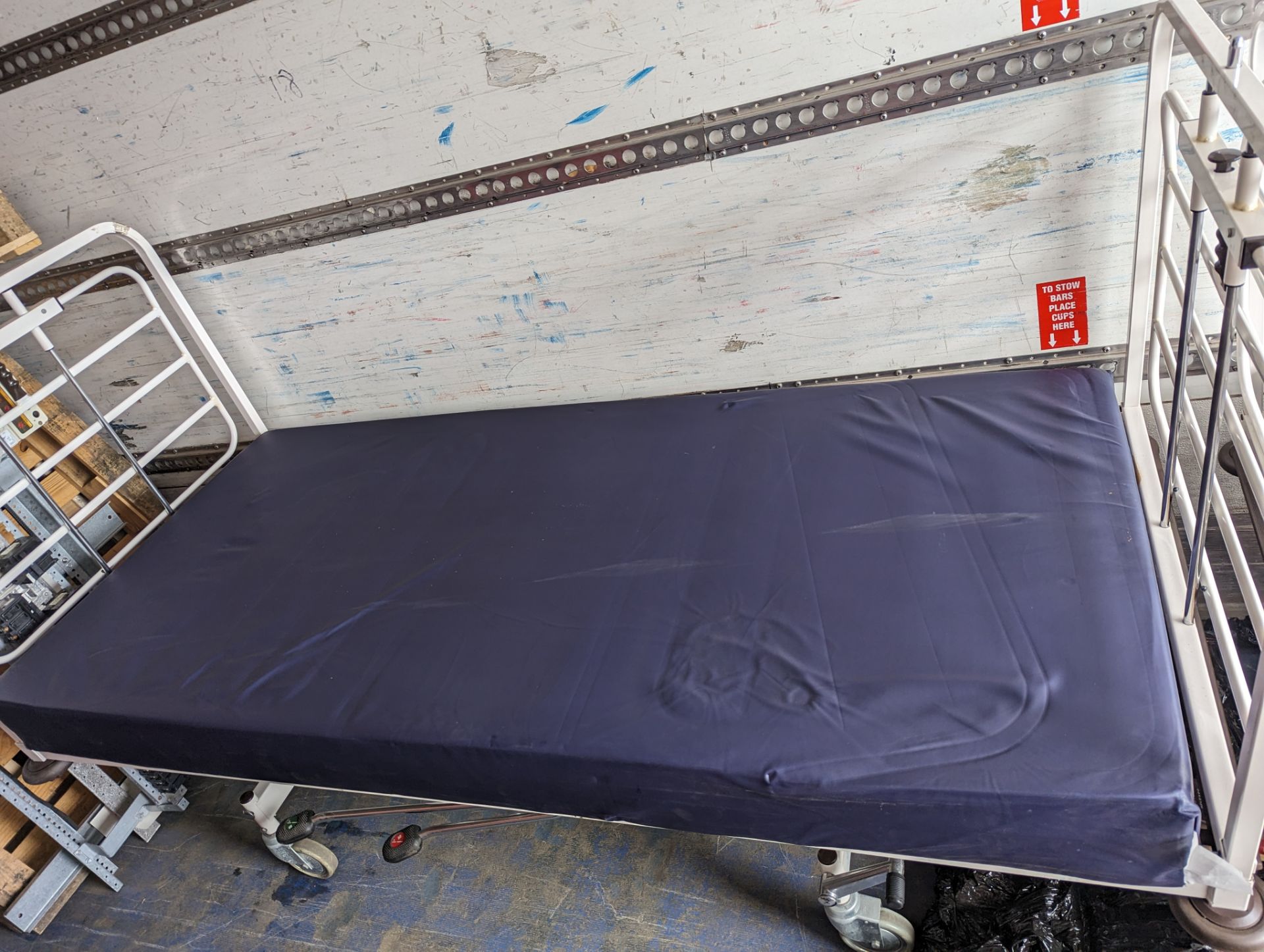 2x Nesbit Evans Hydraulic Hospital Bed With Mattresses - Image 2 of 4