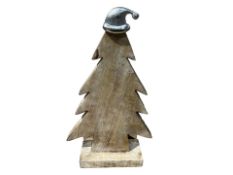 Petti Rossi Wooden Christmas Trees With Santa Hat