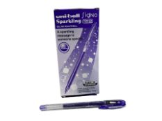 9 x Uni-Ball Signo Gelstick Rollerball Pen - Blue - Pack of 12