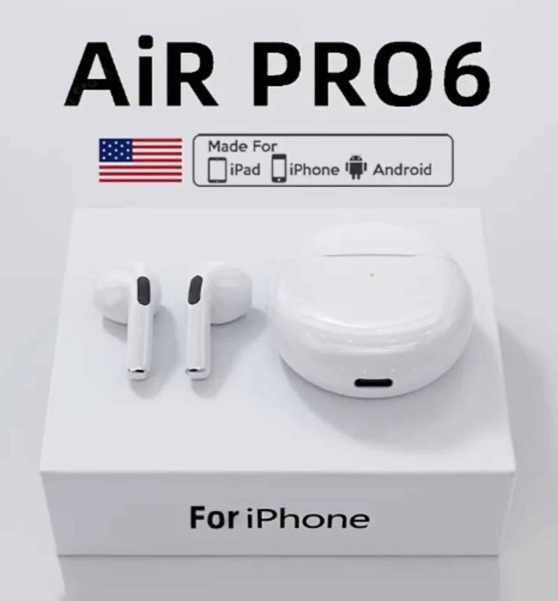 Pro 6 TWS Waterproof In-Ear Hi-fi Stereo Wireless Earbuds