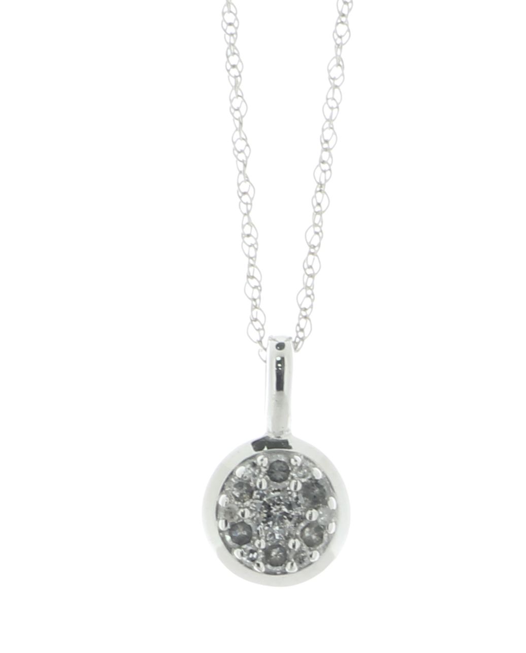 9ct White Gold Round Cluster Diamond Pendant and Chain 0.16 Carats - Image 2 of 4