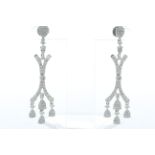 18ct White Gold Cluster Diamond Earring 3.13 Carats