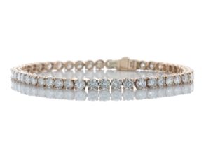 18ct Rose Gold Tennis Diamond Bracelet 9.80 Carats