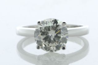 18ct White Gold Single Stone Prong Set Diamond Ring 2.67 Carats