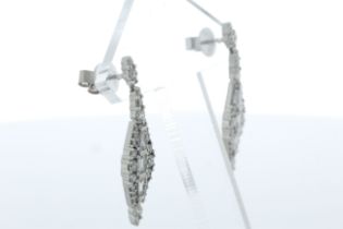 18ct White Gold Diamond Drop Earring 1.75 Carats