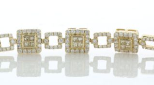 14ct Yellow Gold Full Eternity Diamond Bracelet 4.05 Carats