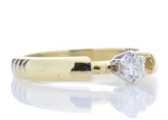 18ct Single Stone Fancy Claw Set Diamond Ring 0.20 Carats