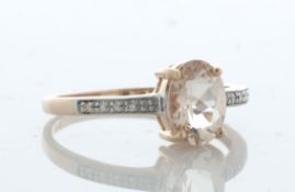 9ct Rose Gold Oval Cut Morganite and Diamond Ring (MG1.00) 0.04 Carats