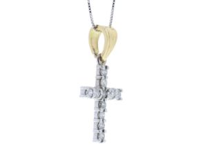 18ct White Gold Diamond Cross Pendant 0.50 Carats