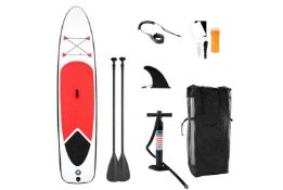 Large 2-Person Inflatable Paddle Board w/ Accessories - Red