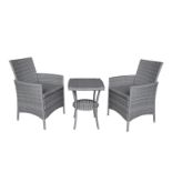 2-Seater Chiswick Rattan Bistro Set - Grey