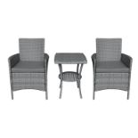 2-Seater Chiswick Rattan Bistro Set - Grey