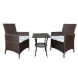 2-Seater Chiswick Rattan Bistro Set - Brown