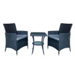 2-Seater Chiswick Rattan Bistro Set - Black