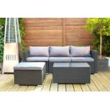 4-Seater Knightsbridge Modular Rattan Sofa Set - Black