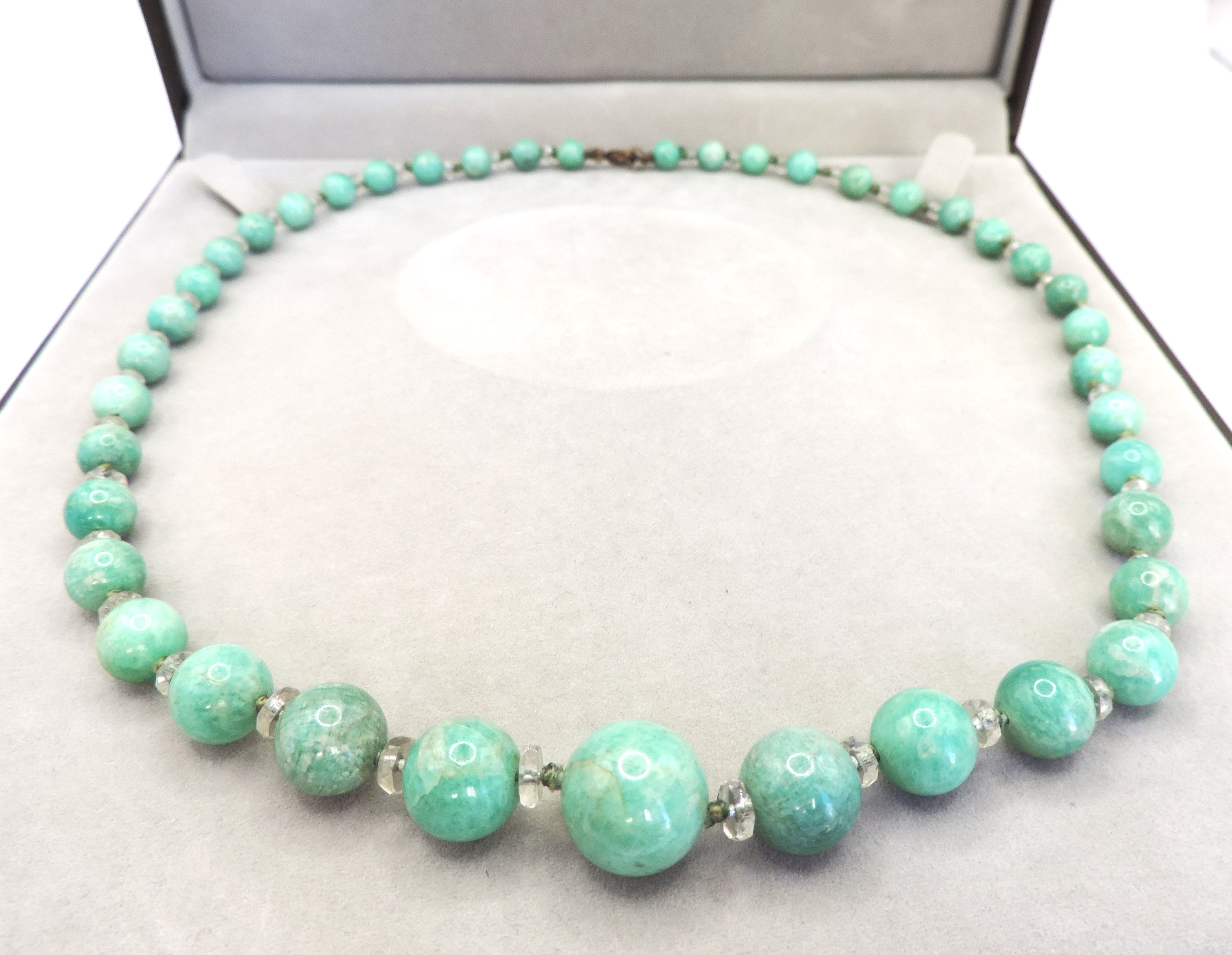 Vintage Graduated Amazonite Gemstone Bead Necklace - Image 2 of 4