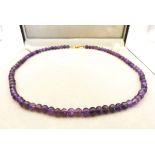 18 inch Amethyst Bead Necklace With Gift Box