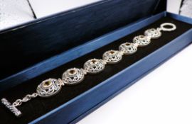Sterling Silver Citrine Bracelet New With Gift Box