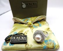 Honora Cultured Pearl Sterling Silver Ring New Boxed