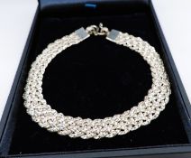 Artisan Sterling Silver Plaited Bracelet 12 grams - Includes a Gift Box