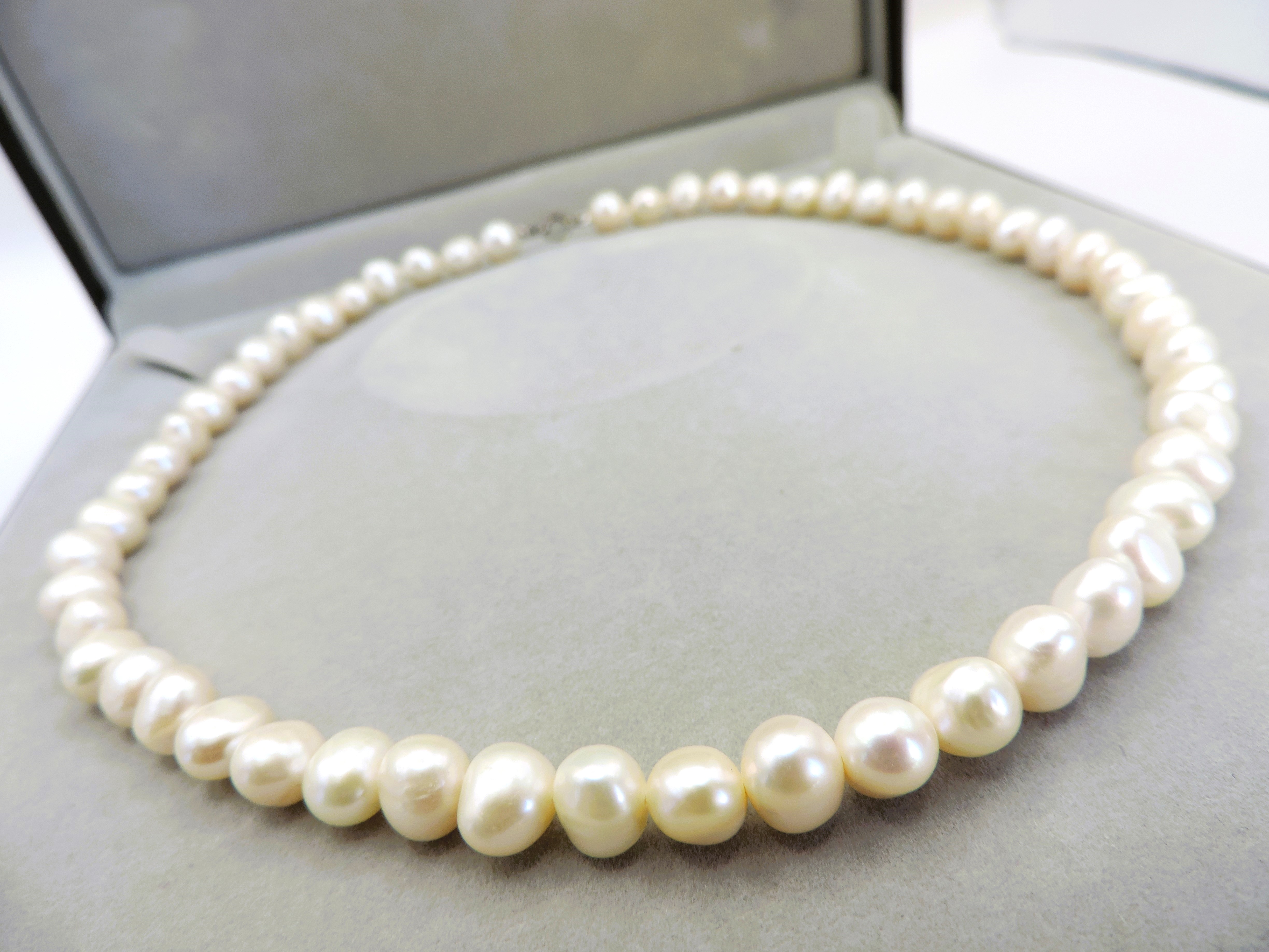 Cultured Pearl Necklace Silver Clasp New With Gift Box - Image 3 of 4