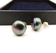 Cultured Pearl Stud Earrings Gold on Sterling Silver New with Gift Pouch