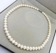 Cultured Pearl Necklace Silver Clasp New With Gift Box