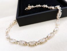 Sterling Silver 14ct Cubic Zirconia Bracelet New With Gift Box