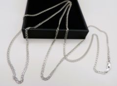Sterling Silver 34 inch Double Flat Link Chain Necklace New With Gift Pouch