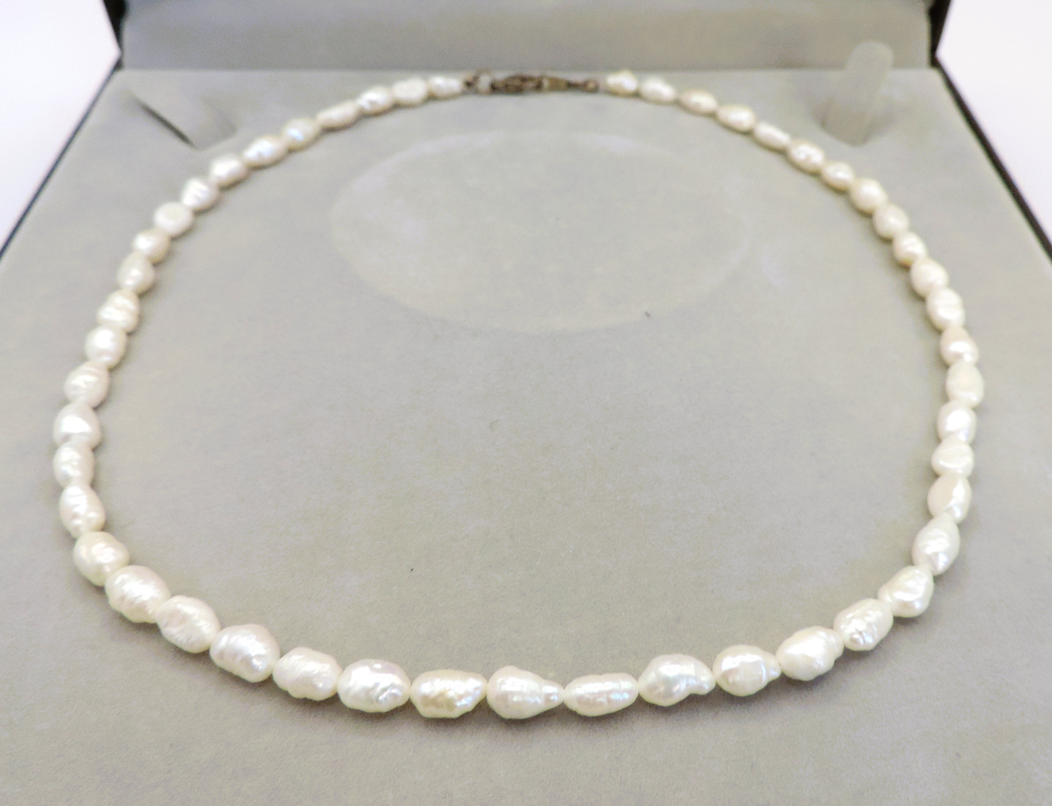 Cultured Rice Pearl Necklace Silver Clasp With Gift Pouch - Image 3 of 3