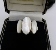 Vintage Sterling Silver Mother of Pearl Ring