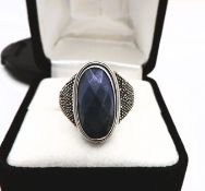 Artisan Chunky Sterling Silver Lapis Lazuli Ring