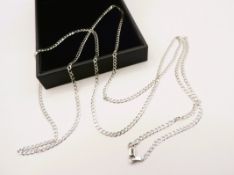 Sterling Silver 36 inch Flat Link Chain Necklace New With Gift Pouch