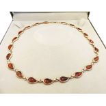 Sterling Silver Amber Necklace With Gift Box