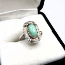 Vintage Artisan Sterling Silver Amazonite Ring