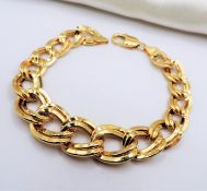 18k Yellow Gold Chunky Chain Link Bracelet 14.3 grams