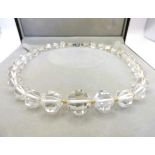 Art Deco Chunky Facet Cut Rock Crystal Necklace Circa 1930's