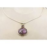 Artisan Sterling Silver Purple Charoite Necklace