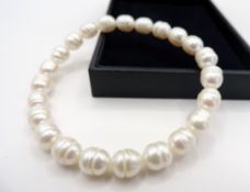 Baroque Cultured Pearl Expandable Bracelet New With Gift Pouch