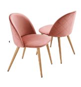 Lot 55 John Lewis - Klara Velvet Pair of Dining Chairs