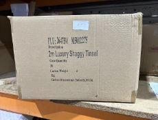 Box of 2m Luxury Shaggy Tinsel. RRP £80. Grade U