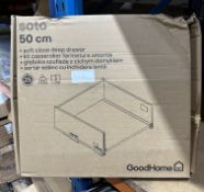 GoodHome 50cm Soto Soft Close Deep Drawer. RRP £50. Grade U