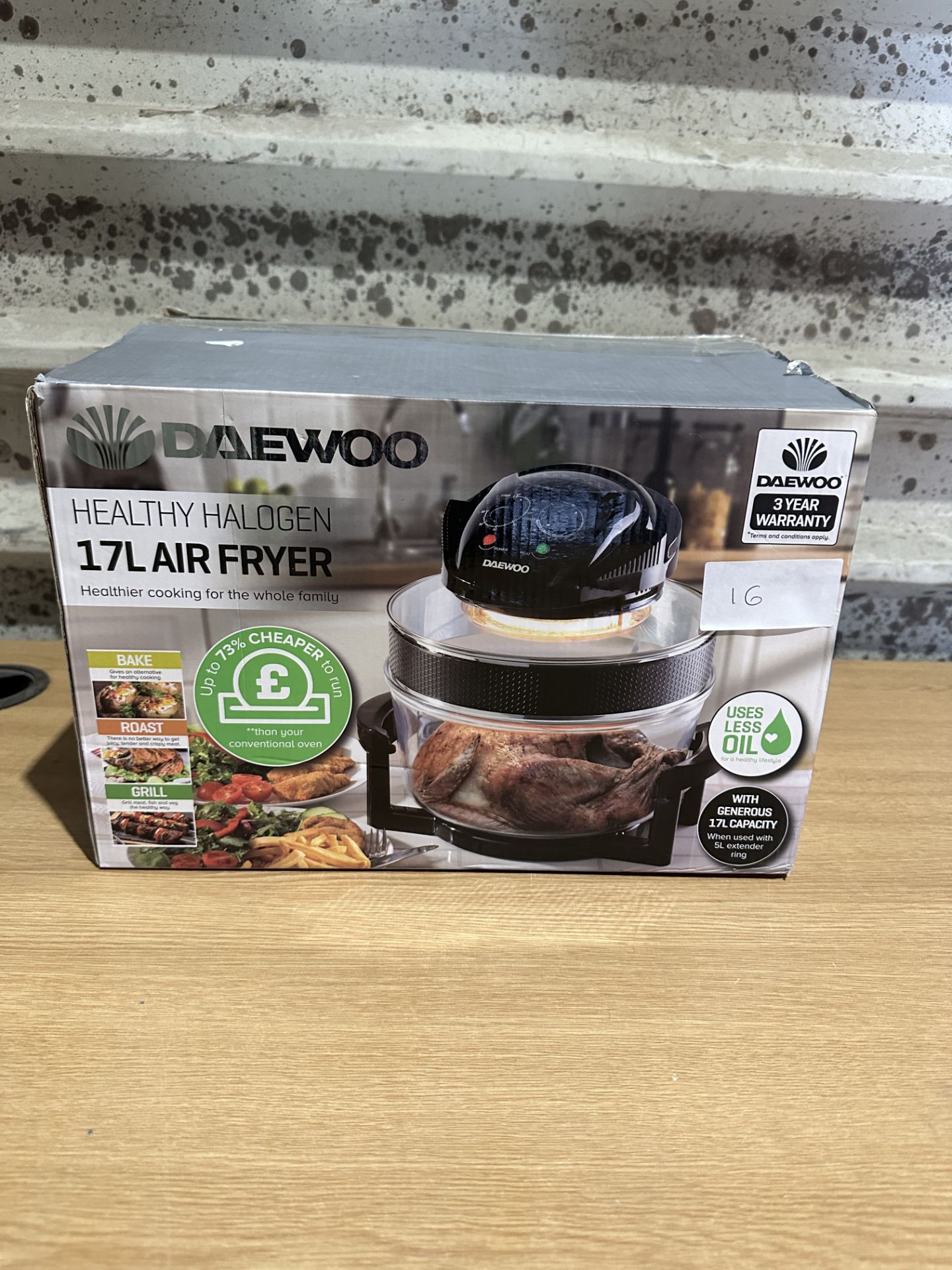 Daewoo Healthy Halogen 17L Air Fryer. RRP £100. Grade U