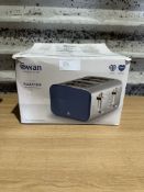 Swan 4 Slice Toaster Spruce Blue. RRP £100. Grade U