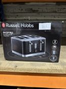 Russell Hobbs Inspire Black 4 Slice Toaster. RRP £80. Grade U