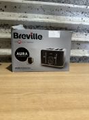 Breville Aura Shimmer Black 4 Slice Toaster. RRP £80. Grade U