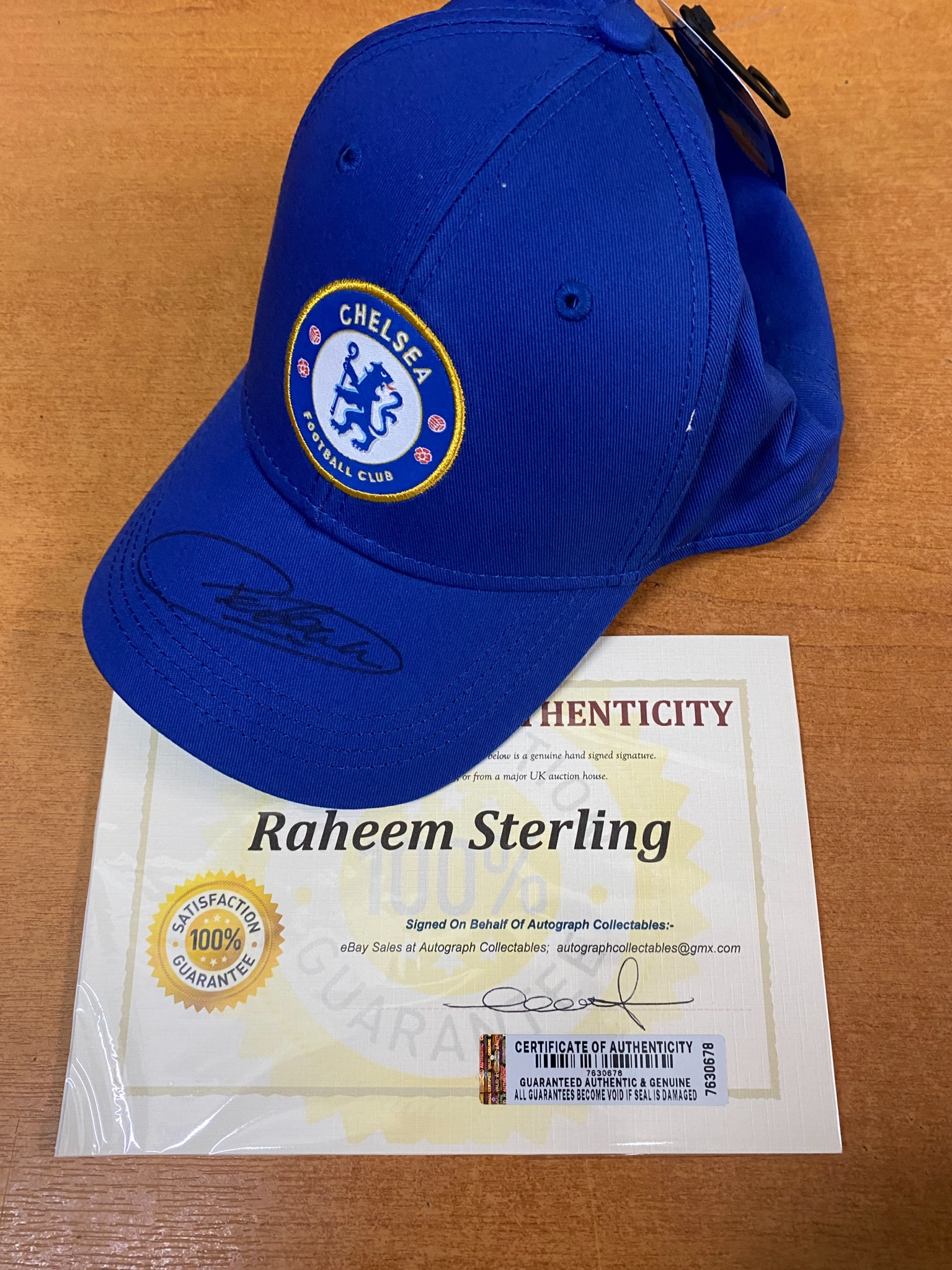 Raheem Sterling Signed Chelsea Cap